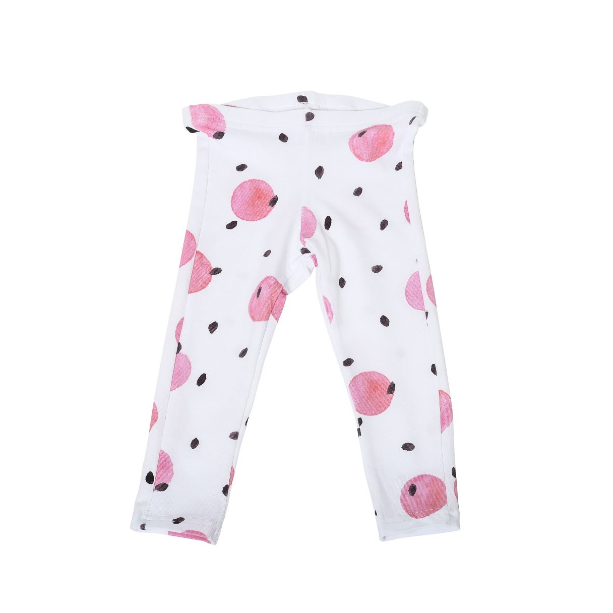 Baby leggings organic cotton pink dots