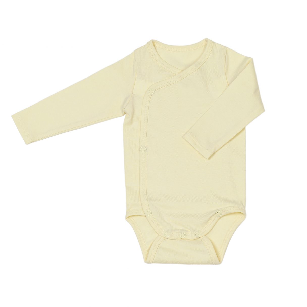 Newborn organic cotton baby bodysuit yellow
