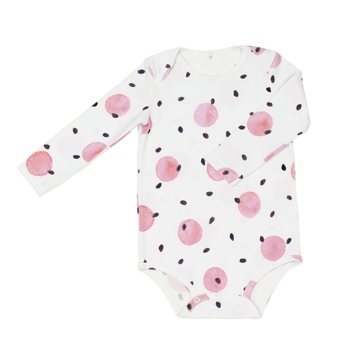 Longsleeve bodysuit organic cotton pink dots