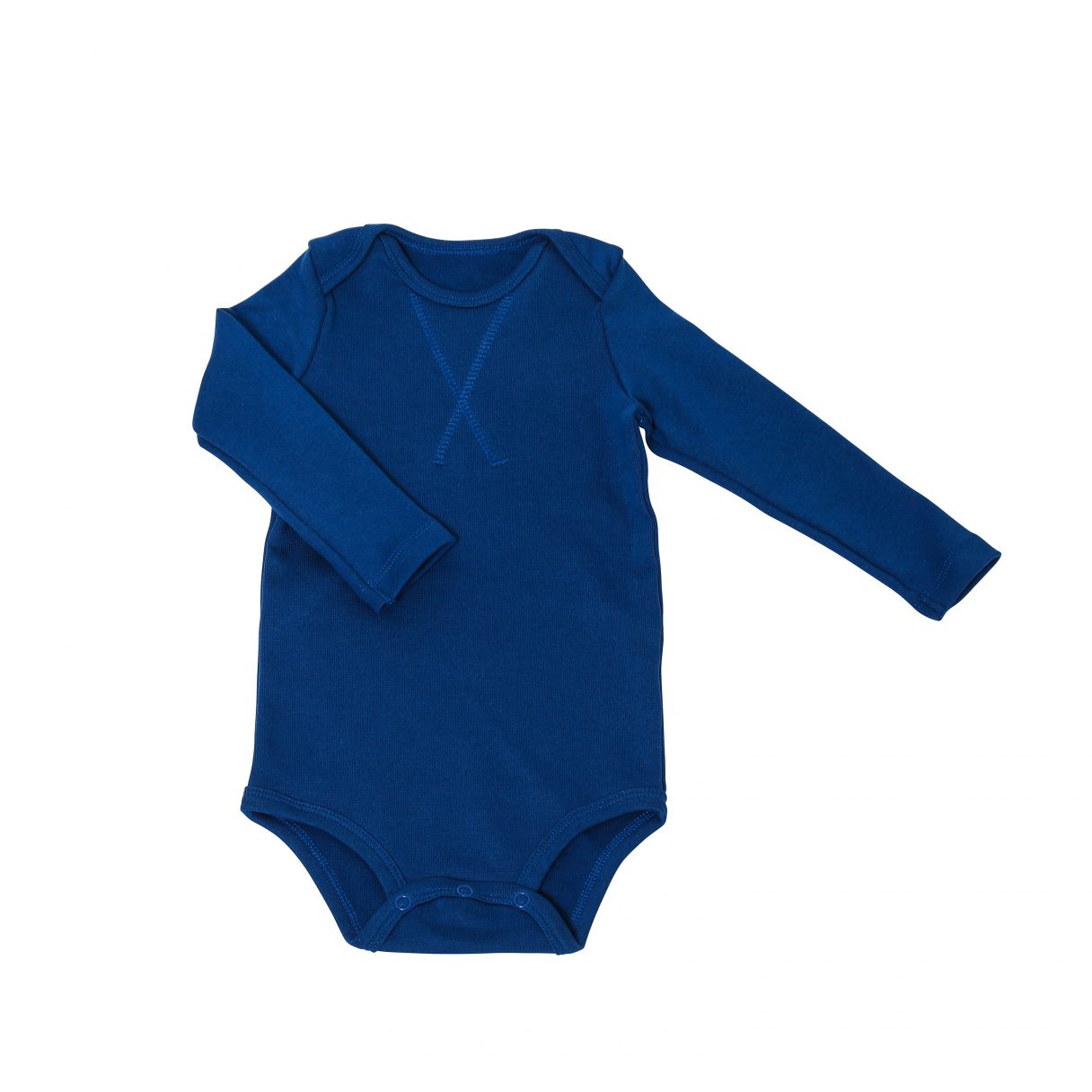 Warmer Baby-Body aus Bio-Baumwolle blau